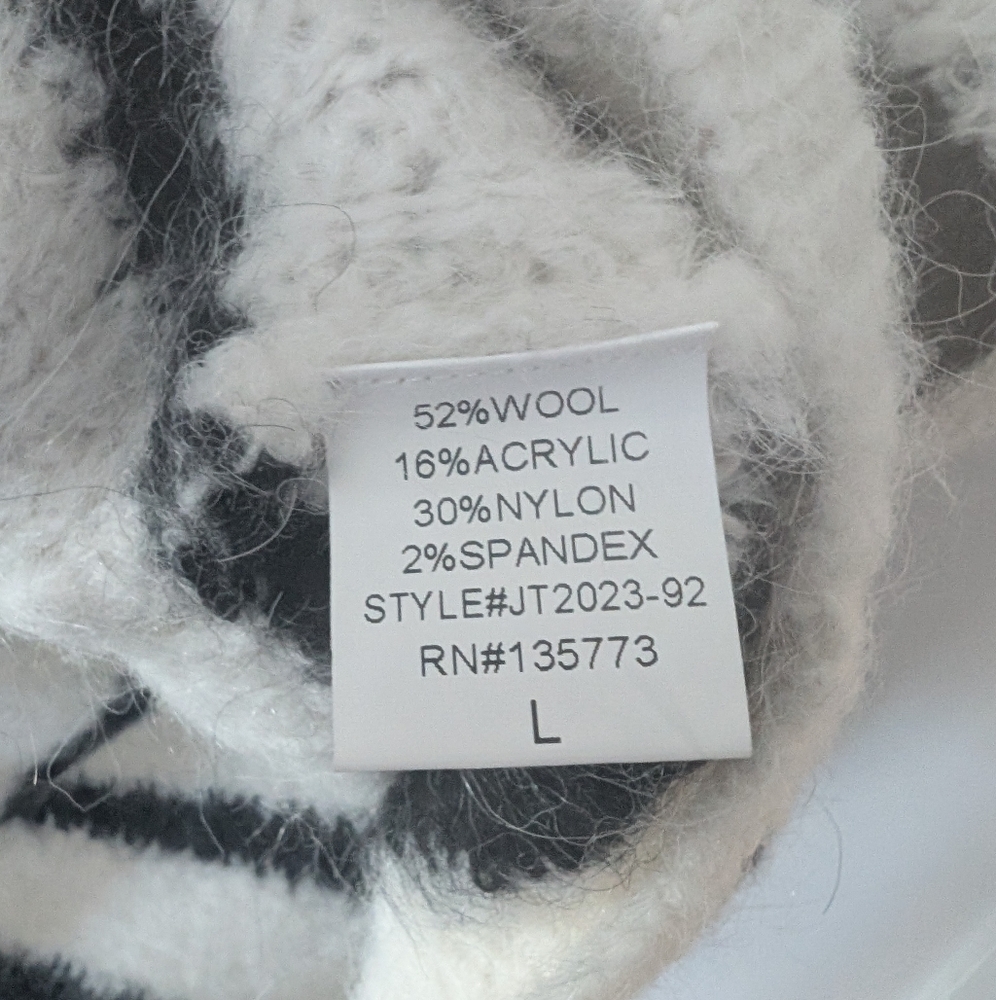 Olivaceous Striped‎ Wool Women's Short Sleeve Sweater Size L - Picture 3 of 4